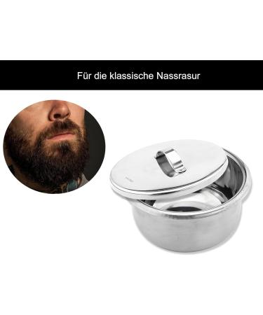 InstrumenteNRW Stainless Steel Shaving Bowl with Lid - Perfect for Classic Wet Shave | International Shipping Available - Buy Online on GoSupps.com