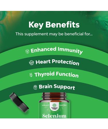 Selenium 200mcg Thyroid Support & Immune Booster for Adults - Antioxidant Supplement for Brain Health & Memory Support - Buy Online on GoSupps.com