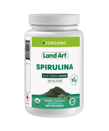 Certified Organic Spirulina - 180 capsules - Vegan - Made in Canada