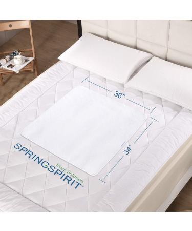 2 Pack Washable Waterproof Bed Pads 34x36 Inch - Reusable Incontinence Underpad for Adults, Elderly, Kids, Toddler and Pets - Anti Slip Sheet Protector - White & Blue - Buy Online on GoSupps.com