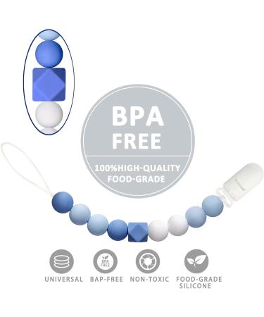 Flow Fire Silicone Dummy Clip - 2Pcs Baby Dummy Clips for Boys and Girls | Fits All Soothers and Dummies - Blue - Buy Online on GoSupps.com