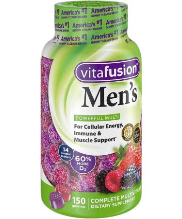VitaFusion Men's Complete Multivitamin Gummies - Natural Berry Flavor, 150 Count - Buy Online on GoSupps.com