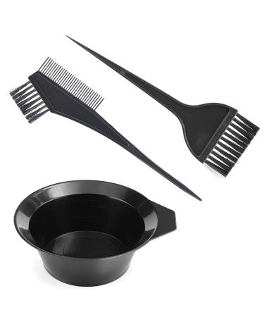 Hair Colouring Tools, Gezimetie Hair Dyeing Tool Set, Brush Double-sided Coloring Comb and Bowl Set Kit DIY Salon 3PCS