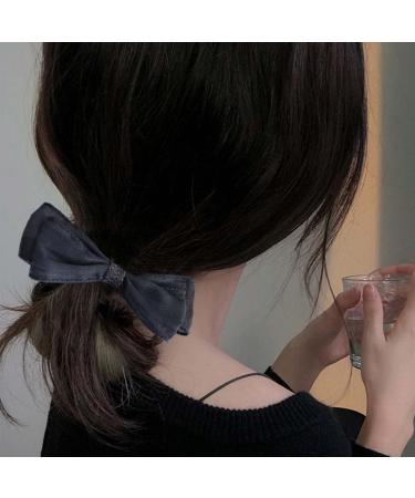 Yheakne Vintage Tulle Bow Hair Tail Clip Black Tulle Tail Hair Bow Headpieces French Hair Tie Bow Hair Barrette Headwear Hair Accessories for Women and Girls Gifts (Tulle Black) - Buy Online on GoSupps.com