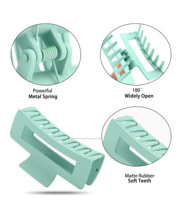 HQ-SITE 8 Pack Large Rectangle Hair Claw Clips - Strong Hold Matte Square Clips for Women - Non-slip Big Jaw Clips - Neutral Colors - 4.1 Inches - Buy Online on GoSupps.com