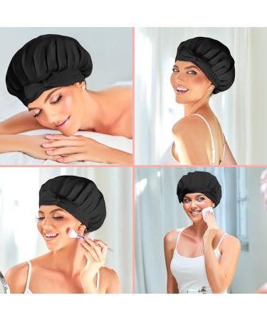 Premium Mulberry Silk Bonnet - Adjustable & Breathable Sleep Cap for Curly Hair - Buy Online on GoSupps.com