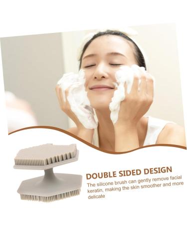 IWOWHERO Face Brush Face Washer Brush Facial Cleansing Brush Exfoliator Face Cleansing Brush Exfoliator Facial Exfoliator Facial Brush Face Exfoliator Scrubber Double Head 6.50X6.50X4.00CM Grey - Buy Online on GoSupps.com