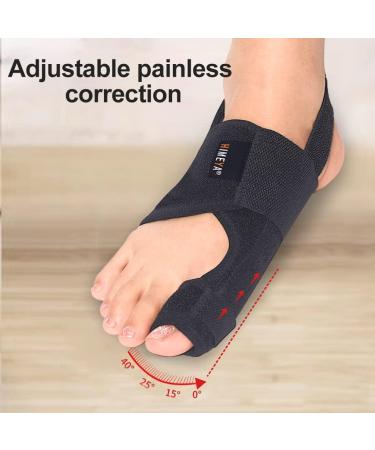Bunion Corrector Brace for Men and Women - Hallux Valgus Splint Pads with Toe Separators and Straightener - Black - Buy Online on GoSupps.com