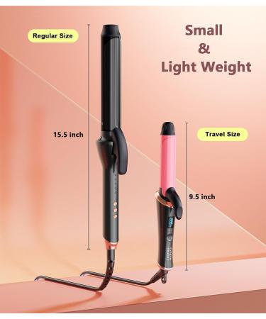 1 Inch Travel Curling Iron - Mini Hair Curler with Temp Control Dual Voltage 5 Heat Settings Auto Shut-off - Pink - Buy Online on GoSupps.com
