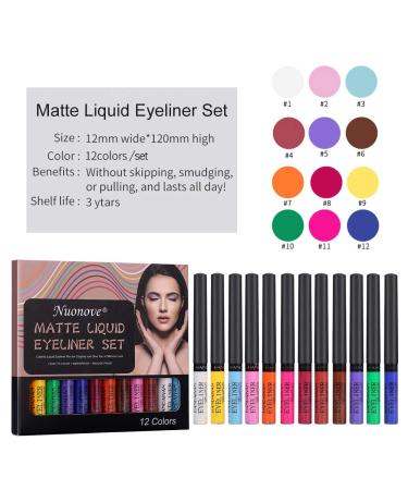 Shop Matte Liquid Eyeliner Pen - Waterproof & Colorful for Cosplay | 12 Vibrant Shades - Buy Online on GoSupps.com