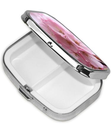 Pink Cherry Blossoms Portable Pill Box | Travel-Friendly Medicine Organizer - Buy Online on GoSupps.com
