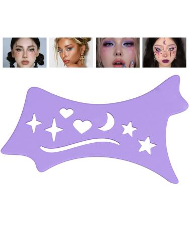 Winged Eyeliners Tool - Soft Flexible Eyeliners Stencils Winged Tip Look Reusable Cleaning Cloths Beveled Design Eye Liners Purple
