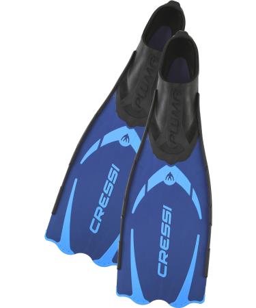 Cressi Adult Snorkeling Full Foot Pocket Fins Made with Advanced Technology - Pluma: Made in Italy EU 45/46 | US Man 11/12.5 | US Lady 12/13.5 Blue/Azure