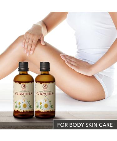 Chamomile Oil 2x100ml - Premium Chamomilla Recutita Extract for Skin Hair & Nail Care - Nourishing Carrier Oil for Beauty & Body Care - Buy Online on GoSupps.com