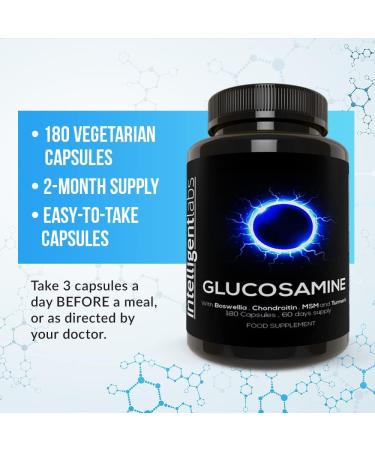 Glucosamine Chondroitin MSM Complex | 180 Capsules | Immune Support | Joint Care with Turmeric, Boswellia & Quercetin - Buy Online on GoSupps.com