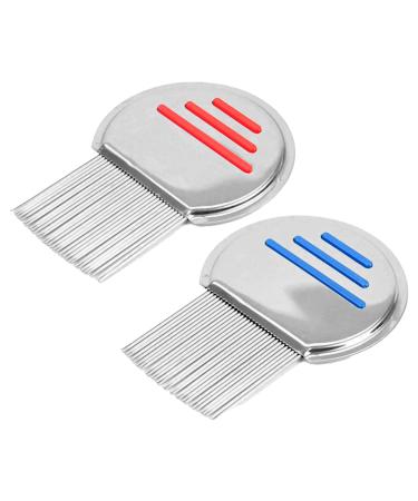 2 pieces of metal lice comb stainless steel extra fine lice comb for removing lice and dandruff for all hair types for baby children adults and pets