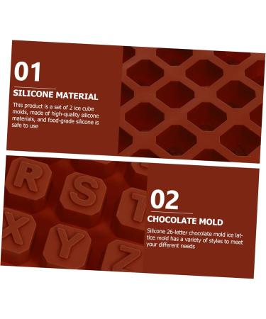 Mikinona 2pcs Chocolate Mold Ice Cube Silicone Molds Jellybeans Candy Ice Mold Baking Mold Letter Ice Maker - Buy Online on GoSupps.com