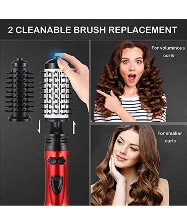 Akls Rotating Hair Dryer Brush Hot Air Spin Brush for Short Hair One Step Hair Dryer Volumizer Feature Anti Scald Negative Ion Hair Straightener Brush with Smooth Frizz and Ionic Technology-Red - Buy Online on GoSupps.com
