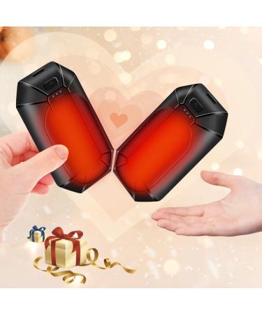 Hand Warmers Rechargeable 2 Pack, Portable Pocket Heater Cute USB 2 in 1 Hand Warmers, Best Winter Gift for Hunting Outdoor Indoor Camping and Golf Football, for Men Women and Kids Black