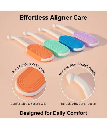 HEMILAB 2-in-1 Aligner Remover Tool & Seater Compatible with Invisalign Clear Aligners, Dual-Action Seating and Removal Tool for Retainers, 4 Pack 2 in 1- 4 Colors - Buy Online on GoSupps.com