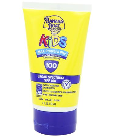 Banana Boat SPF 100 Kids Max Protect & Play Lotion 4oz (118ml) - Pack of 3 - Buy Online on GoSupps.com