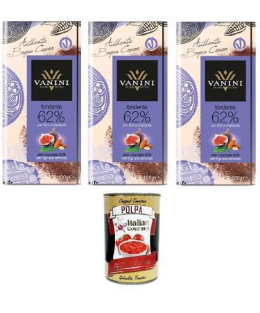 Italian Gourmet E.R. Vanini Dark Bar 62% Bagua with figs and almonds 100g + Italian gourmet polpa 400g