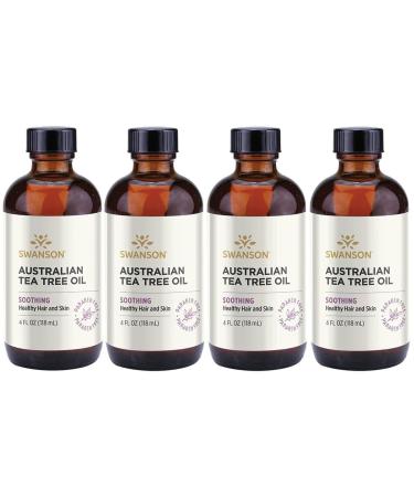 Swanson Tea Tree Oil 4 fl Ounce (118 ml) Liquid (4 Pack)