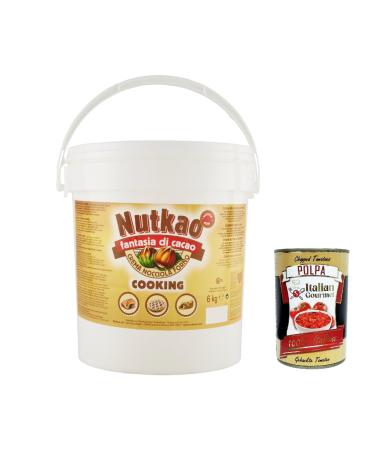 Italian Gourmet E.R. Nutkao hazelnut cream for oven Cooking hazelnut cream for oven spreading XXL Nougat cream 6 kg + Polpa Italian Gourmet 400 g