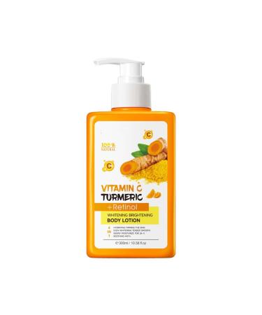 Turmeric Whitening Body Lotion, Body Milk Turmeric Moisturizing And Brightening Body Lotion, Anti Wrinkle Aging Face Lift Tighten Reduce Finelines Moisturing Essence, Keep It Hydrated And Soft 300ml