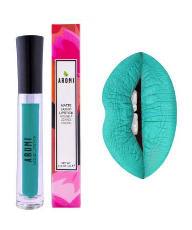 Aromi Matte Liquid Lipstick | Aqua Lip Color Best Matte Lipstick Vegan & Cruelty-free Teal Blue Green (Sea Foam)