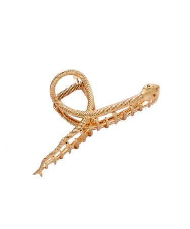 Snake Shape Metal Hair Clips - Large Hair Claw Clamps for Women and Girls | Gold Hair Barrette Fashion Accessories - Buy Online on GoSupps.com