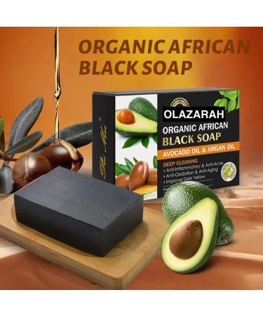 Natural Black Soap with Avocado & Argan Oil - Moisturizing Exfoliating & Smoothing | 6 Packs 12 oz - Best for Skin Care - Buy Online on GoSupps.com