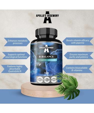 APOLLO'S HEGEMONY B-Balance 120 Vegan Capsules - Vitamin B Complex Contains Vitamins B1 B2 B6 B12 Folate and More - 4 Months Supply - Supports Overall Health Capsule 120 Count (Pack of 1) - Buy Online on GoSupps.com
