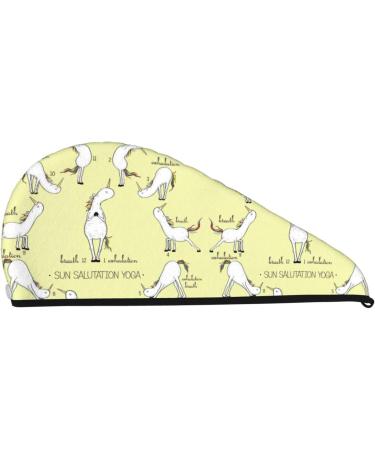 Unicorn Sun Salutation Yoga Microfiber Hair Towel | Soft Absorbent Wrap for Long Curly Hair - Quick Dry Coral Velvet Cap for Women - Buy Online on GoSupps.com