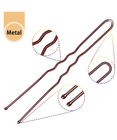 MBSomnus 100 Large U-Shaped Bobby Pins - 7cm Brown Metal Hair Needles with Storage Box for Women & Girls - Perfect for Hairdressing Weddings & Everyday Styles - Buy Online on GoSupps.com