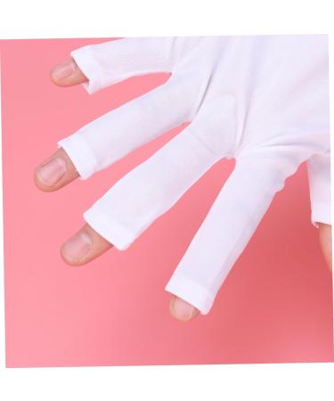 Housoutil 1 Pair Nail Anti Uv Glove Chinese Wooden Pillow Half-Finger Silicone Ear Display Glove Uv Shield Glove White Manicure - Buy Online on GoSupps.com
