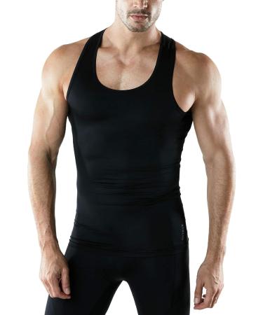 ATHLIO Men's Compression Sleeveless Tank Top 3 Pack - Black, Medium | Cool Dry, Sports Running Basketball Base Layer - Buy Online on GoSupps.com