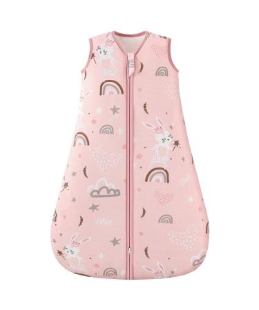 Looxii Baby Sleeping Bag 2.5 TOG 100% Cotton Soft Newborn Sleep Sack Unisex Baby Wearable Blanket for Boys and Girls 0-6 Months Pink 0-6 Months