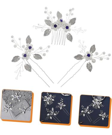 Angoily 3 Sets Bridal Wedding Comb Prom Hair Accessories Pearl Hair Comb Leaf Hair Comb Floral Headpiece Bride Headpiece Hair Insert Comb Hair Clips Beautiful Women's Hairpin Zinc Alloy - Buy Online on GoSupps.com