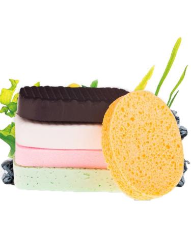 Exfoliating Face Sponge - Natural Wood Pulp Makeup Sponge for Acne Eczema & Dry Skin Gentle Cleansing & Exfoliation | International Shipping Available - Buy Online on GoSupps.com