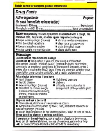 Rugby Chest Congestion Relief Tablets - Guaifenesin 400mg & Phenylephrine HCl 10mg - Sinus Decongestant - 30 Tablets - Buy Online on GoSupps.com