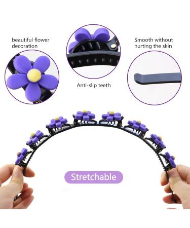 2 Pack Cute Double Braided Headbands with Clips for Girls | Cartoon Twist Plait Hairbands | Princess Hairstyle Accessories - Buy Online on GoSupps.com