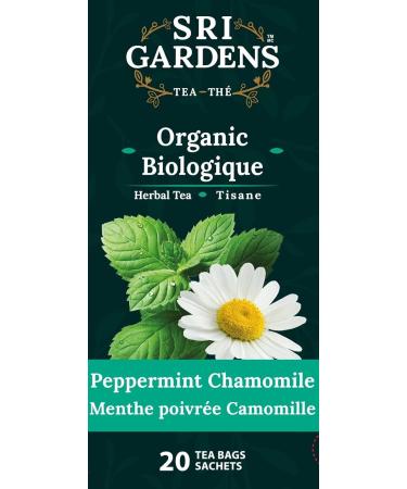 Sri Gardens Tea Organic Peppermint Chamomile Tea Bags 20 count Brand: SRI GARDENS - Buy Online on GoSupps.com