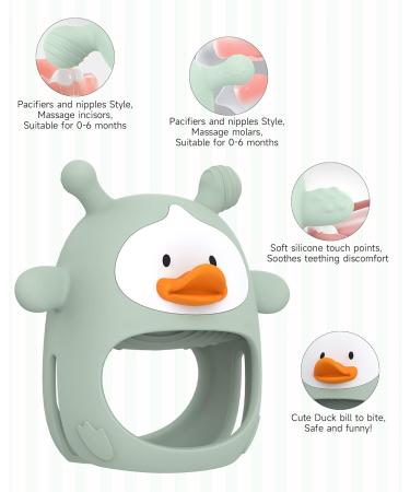 Baby Teether Set - Anti-Drop Silicone Teething Toys for Infants 3+ Months - Soothing Relief, Less Dust & Hair Adhesion - 3 Pack (Green+Blue+Grey) - Buy Online on GoSupps.com
