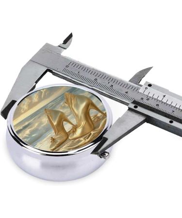 Golden High Heels Portable Metal Pill Box | Round Mini 3-Compartment | Travel-Friendly Design for Small Pills | Black - Buy Online on GoSupps.com