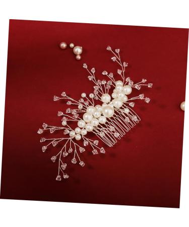 Ipetboom Combs Hair Barrettes Wedding Tiara Wedding Hair Comb Pearl Hair Clips Pearl Headpiece Pearl Clips for Hair Wedding Hair Clip Crystal Clip Comb Hair Pin Bridal Diamond Leaf Bride - Buy Online on GoSupps.com