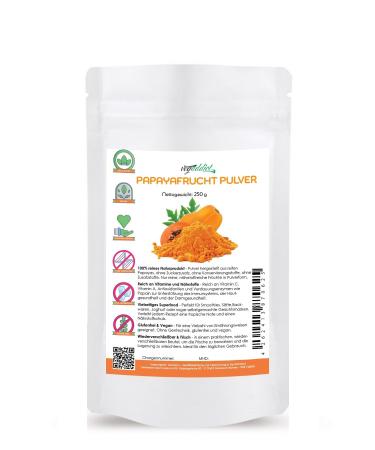 Vegaddict Vegaddict Papaya Fruit Powder 100% Natural Gluten-Free Vegan Additive-Free for Smoothies Drinks and Pastries (250g)