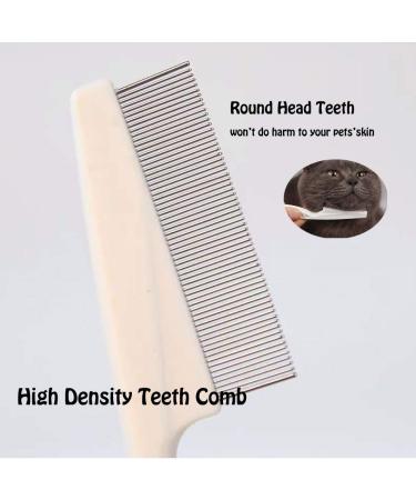 TuNan Pet Grooming Lice Comb Set for Dogs and Cats - Long Hair Tear Stain Remover, Crust and Mucus Removal - Pack of 10 Metal Head Combs - Buy Online on GoSupps.com