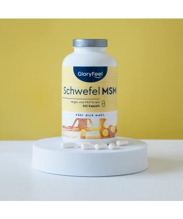 Buy 365 Vegan MSM Capsules - 1600mg Methylsulfonylmethane - 99% Pure MSM Powder - High-Dose No Additives - Laboratory Tested - International Shipping - Buy Online on GoSupps.com