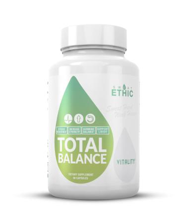 Sweat Ethic Total Balance Powder Supplement with Ashwagandha Fenugreek Rhodiola Rosea and DIM for Overall Wellness and Vitality for Men and Women Herbal Formula 90 Capsules 30 Servings